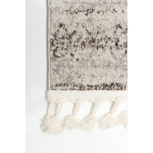 Ivory/ Copper Tassel Bohemian & Eclectic Soft Rug