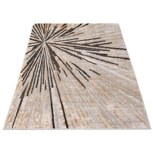 Abstract Ivory Taupe Modern & Contemporary Soft Rug