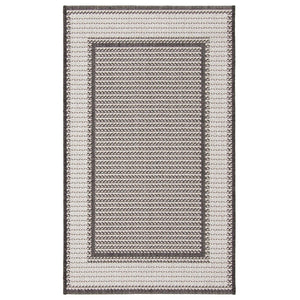 Grey Bordered Indoor/ Outdoor Soft Rug