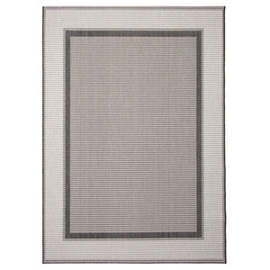 Grey Bordered Indoor/ Outdoor Soft Rug