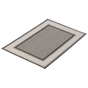 Grey Bordered Indoor/ Outdoor Soft Rug