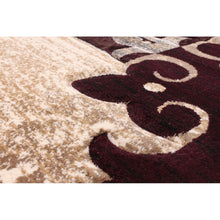 Damask Patchwork Brown Ivory Beige Casual Soft Rug