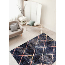 Navy Ivory Abstract Soft Rug