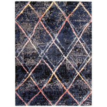 Navy Ivory Abstract Soft Rug