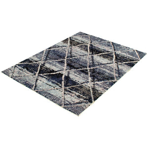 Navy Ivory Abstract Soft Rug