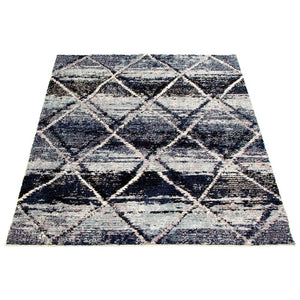 Navy Ivory Abstract Soft Rug