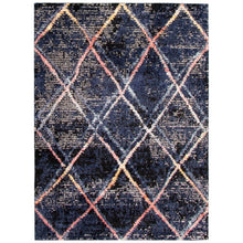 Abstract Blue Grey Moroccan Soft Rug