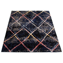 Navy Ivory Abstract Soft Rug