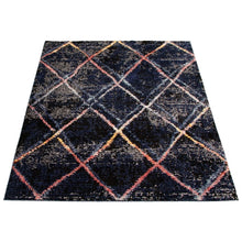 Navy Ivory Abstract Soft Rug