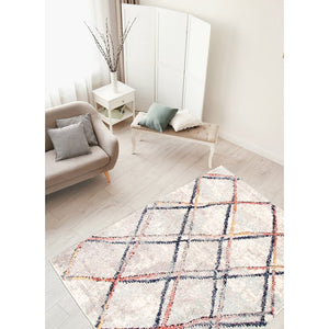 Navy Ivory Abstract Soft Rug