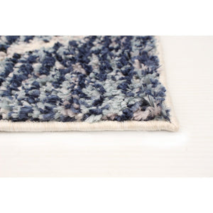 Abstract Blue Grey Moroccan Soft Rug