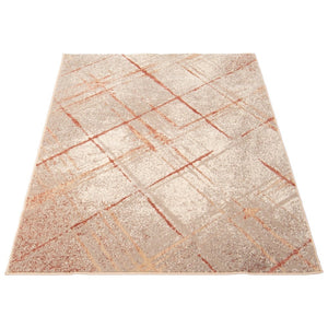 Abstract Copper Ivory Modern & Contemporary Soft Rug