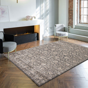 Ornament Floral Grey/Ivory Casual Soft Rug