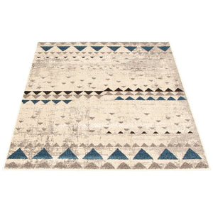 Remi Scandinavian Ivory Blue Casual Soft Rug