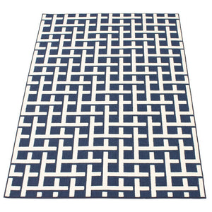 Checkered Blue Indoor/ Outdoor Soft Rug