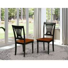 East West Furniture Plainville Black/ Cherry Wooden Seat Dining Chair With Slatted Back - Set of 2 - PVC-BLK-W