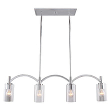 Eglo Devora 4-Light Linear Pendant with Chrome Finish and Clear Glass