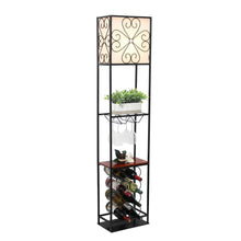 Elegant Designs Etagere Organizer Wood Accented Shelf and Wine Rack