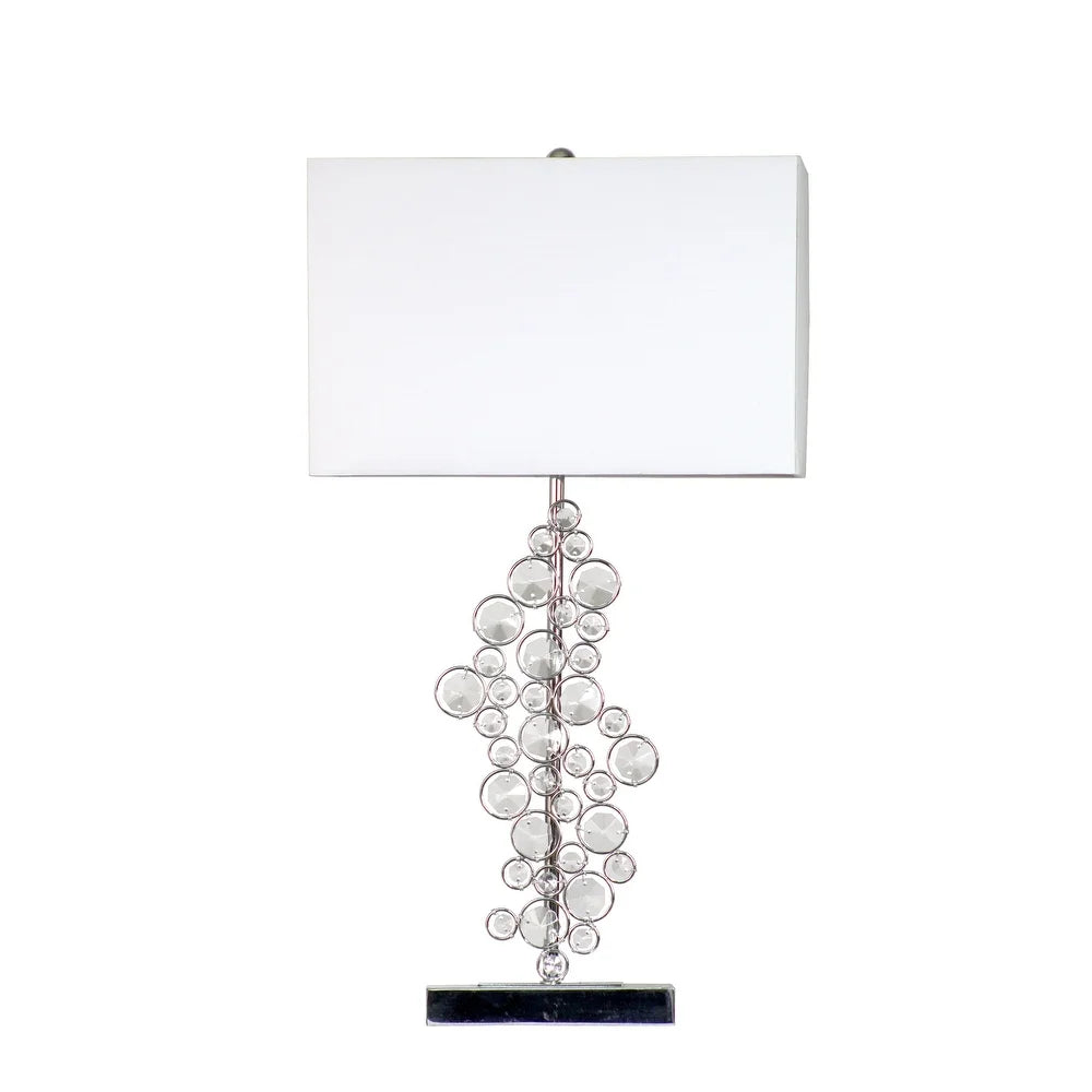 Elegant Designs Prismatic Crystal Sequin and Chrome Table Lamp - 14(L)9(W)26.25(H)