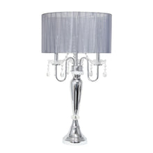 Elegant Designs Trendy Romantic Sheer Shade Table Lamp with Hanging Crystals - 16.5(L)16.5(W)31(H)