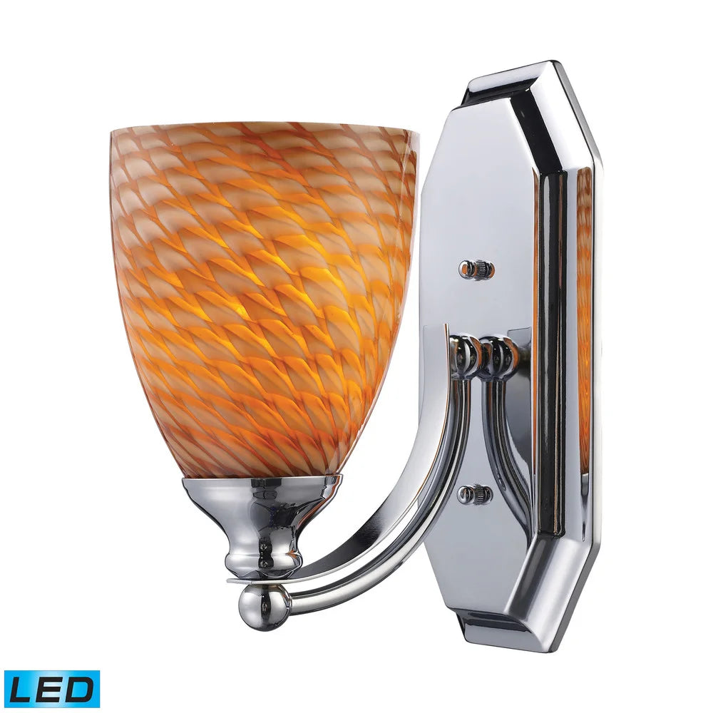 Elk Bath and Spa 1-light LED Vanity in Polished Chrome and Cocoa Glass