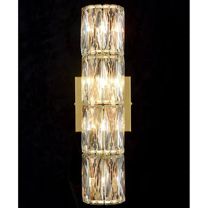 Emilia Modern Brass 4-Light Crystal Wall Sconce