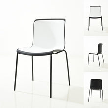 Enrik Modern Two-Toned Polypropylene Dining Chair with Metal Legs (set of 2)