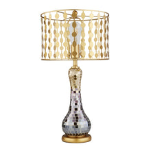 Esmerelda River of Goods Silver and Gold Mirror Mosaic 25-Inch Table Lamp - 13" x 13" x 25"
