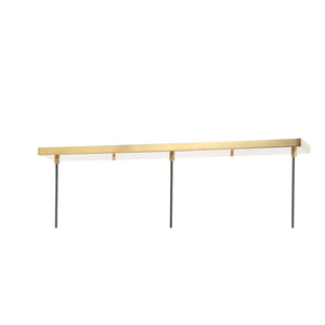 Eugenio 3-Light 35" Adjustable Iron/Glass Retro Hurricane Triple Linear LED Pendant, Brass Gold by JONATHAN Y