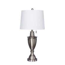 Fangio Lighting's 1587BS 31 in. Classic Urn Brushed Steel Table Lamp