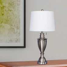 Fangio Lighting's 1587BS 31 in. Classic Urn Brushed Steel Table Lamp