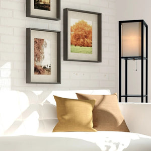 Floor Lamp with Shelves - Bedroom Light with Wooden Storage Shelves