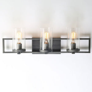 Fora Modern Farmhouse 3 light Metallic Grey Bathroom Vanity Lights Wall Sconces