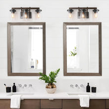 Fora Modern Farmhouse 4-Light Linear Metal Bathroom Vanity Lights Cylinder Glass Wall Sconces