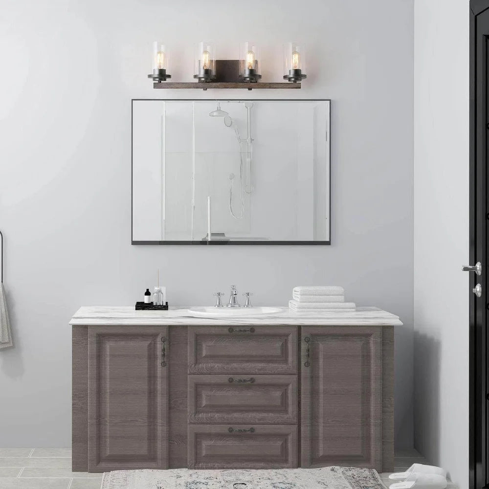 Fora Modern Farmhouse 4-Light Linear Metal Bathroom Vanity Lights Cyli –  Modern Rugs and Decor