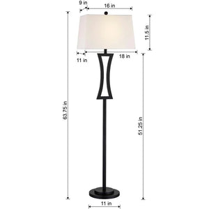 Geometric shapes Charming Black Metal 63.75" Floor Lamp - N/A