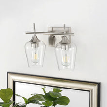 GetLedel Industrial 2-Light Vanity Light With Clear Glass Shades