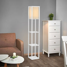 GetLedel 63-inch Etagere Floor Lamp with 3-tier Storage Shelf - White