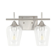 GetLedel Industrial 2-Light Vanity Light With Clear Glass Shades