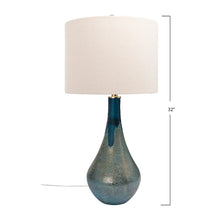 Glass Table Lamp with Opal Finish & Linen Shade