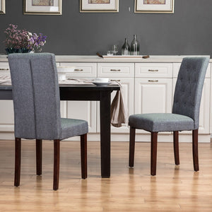 Glitzhome Modern Padded Fabric Dining Chairs Set of 2