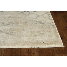 Distressed Trellis Ivory Beige Grey Soft Area Rug