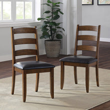 Granary Modern Farmhouse Ladderback Dining Chairs, Set of 2, Aged Brown Ash