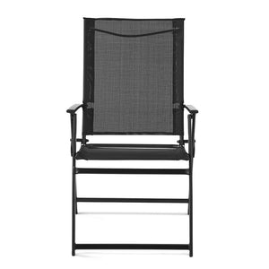 Greyson Square Set of 2 Outdoor Patio Steel Sling Folding Chair, Beige