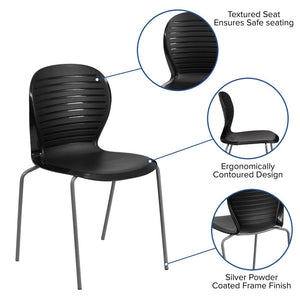 HERCULES Series 551 lb. Capacity Black Stack Chair