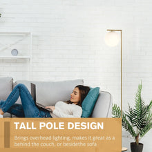 HOMCOM Metal Floor Lamp, Standing Light with Adjustable Lampshade for Living Room, Bedroom, Office
