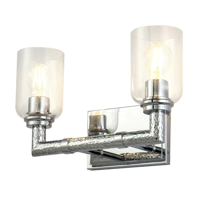 Hammered 2 Light Bath Vanity Light Chrome