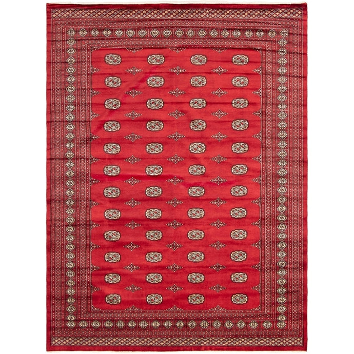 Hand-knotted Finest Peshawar Bokhara Red Wool Soft Rug