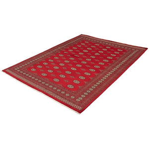 Hand-knotted Finest Peshawar Bokhara Red Wool Soft Rug