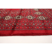 Hand-knotted Finest Peshawar Bokhara Red Wool Soft Rug